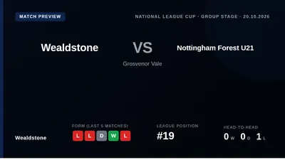 Wealdstone host Nottingham Forest U21 in the National League Cup group stage on Tuesday, seeking to improve on a mixed...